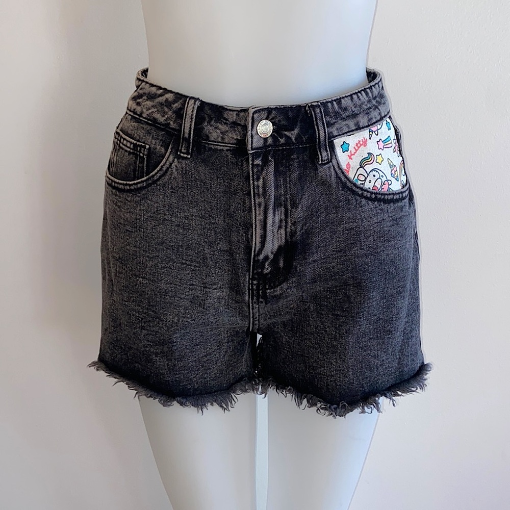 HELLO KITTY * High Waist Denim Shorts